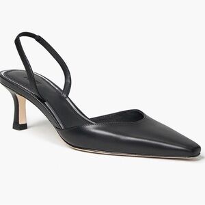 PAIGE Wren Elegant Black Leather Slingback Pointy Toe Heels